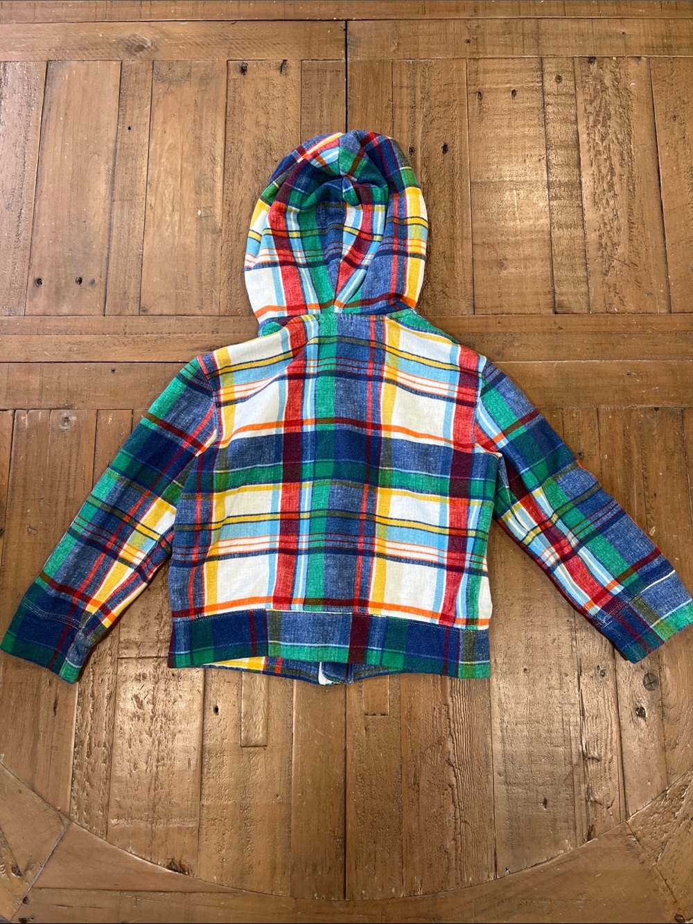 Polo Ralph Lauren colorful plaid zip front hooded sweatshirt jacket 3T - Picture 6 of 6